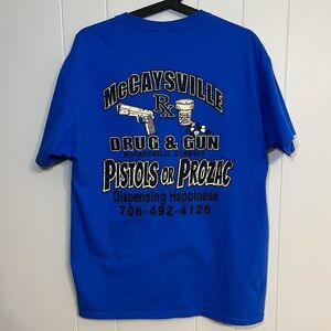 McCaysville Drug And Gun T-shirt Pistols & Prozac Graphic Size L